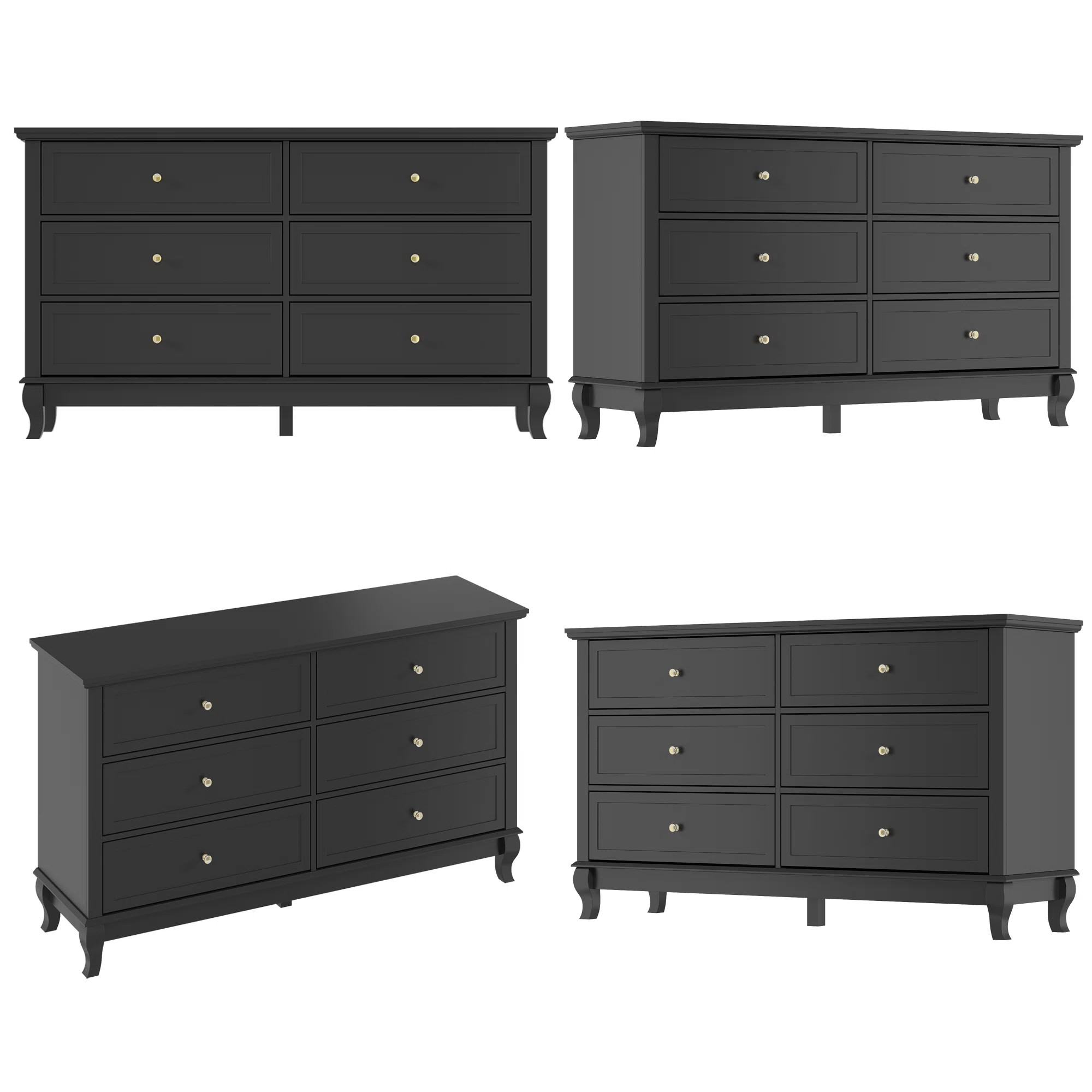 Latwon 6 Drawer 55.1" W Double Dresser | Wayfair North America
