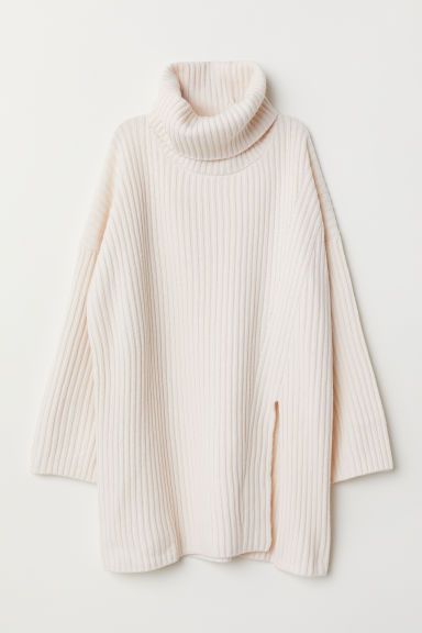 H & M - Wool-blend Turtleneck Sweater - White | H&M (US)