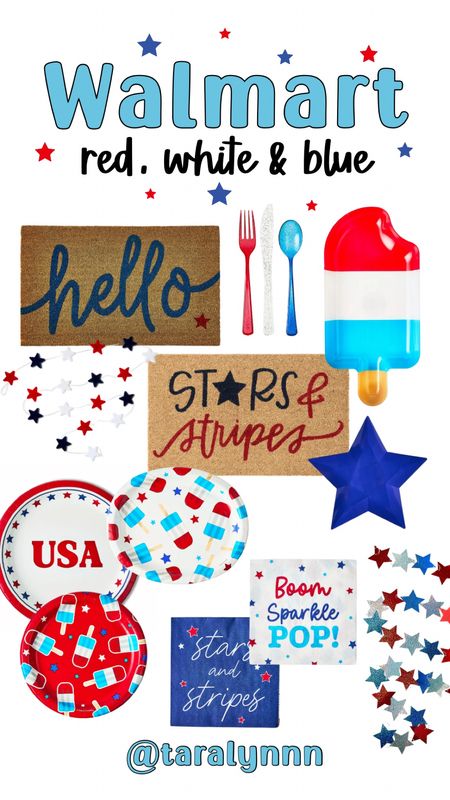 Walmart Red, White & Blue! 🇺🇸 4th of July home and party favorites! 

#fourthofjuly #4thofjuly #starsandstripes #america #usa #patriotic #outside #doormat #home #holiday #party #july 

#LTKParties #LTKHome #LTKSeasonal