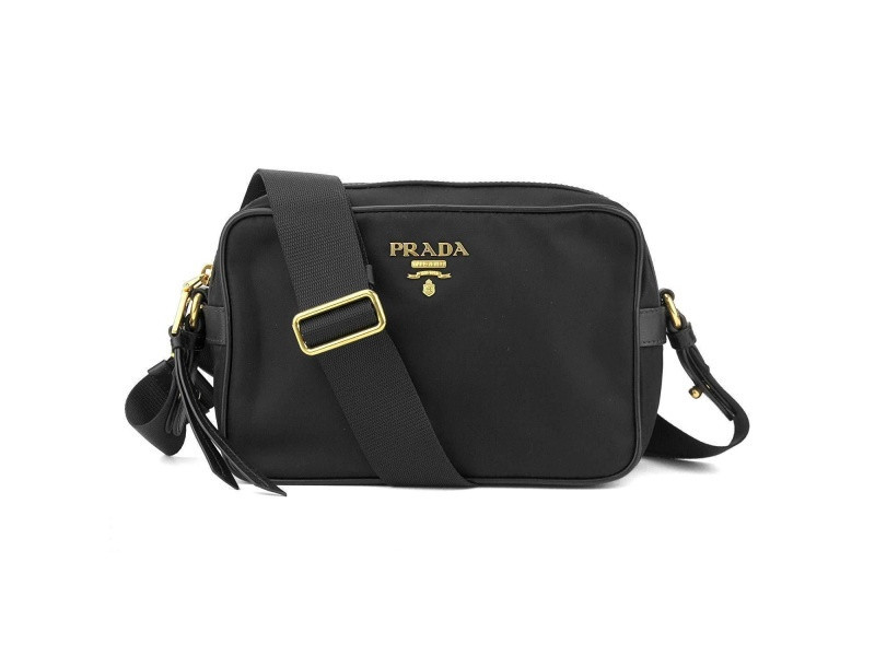 Prada Tessuto Nylon Black Camera Bag Crossbody | JTV Jewelry