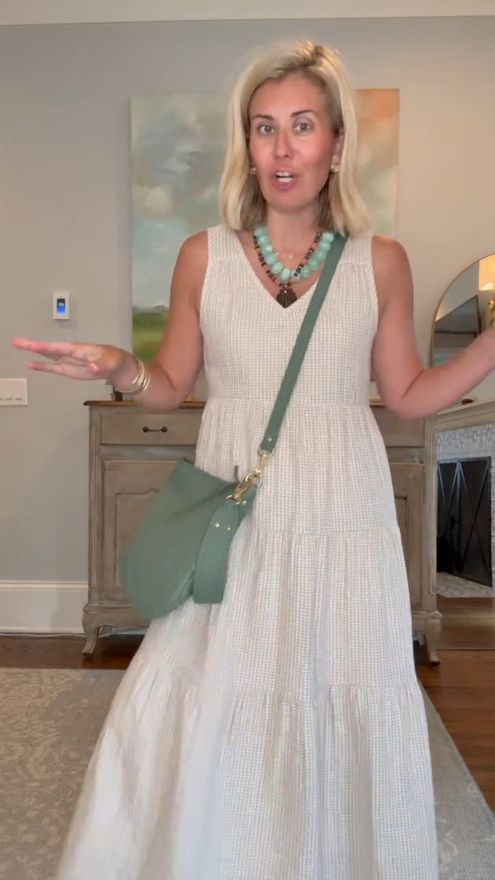 Oh wow I love this dress! It’s the perfect throw on and go dress. I’m in xs dress & cardigan and 7 bling sandal (size 1 down).

#LTKootd #LTKmomlife #LTKOver40