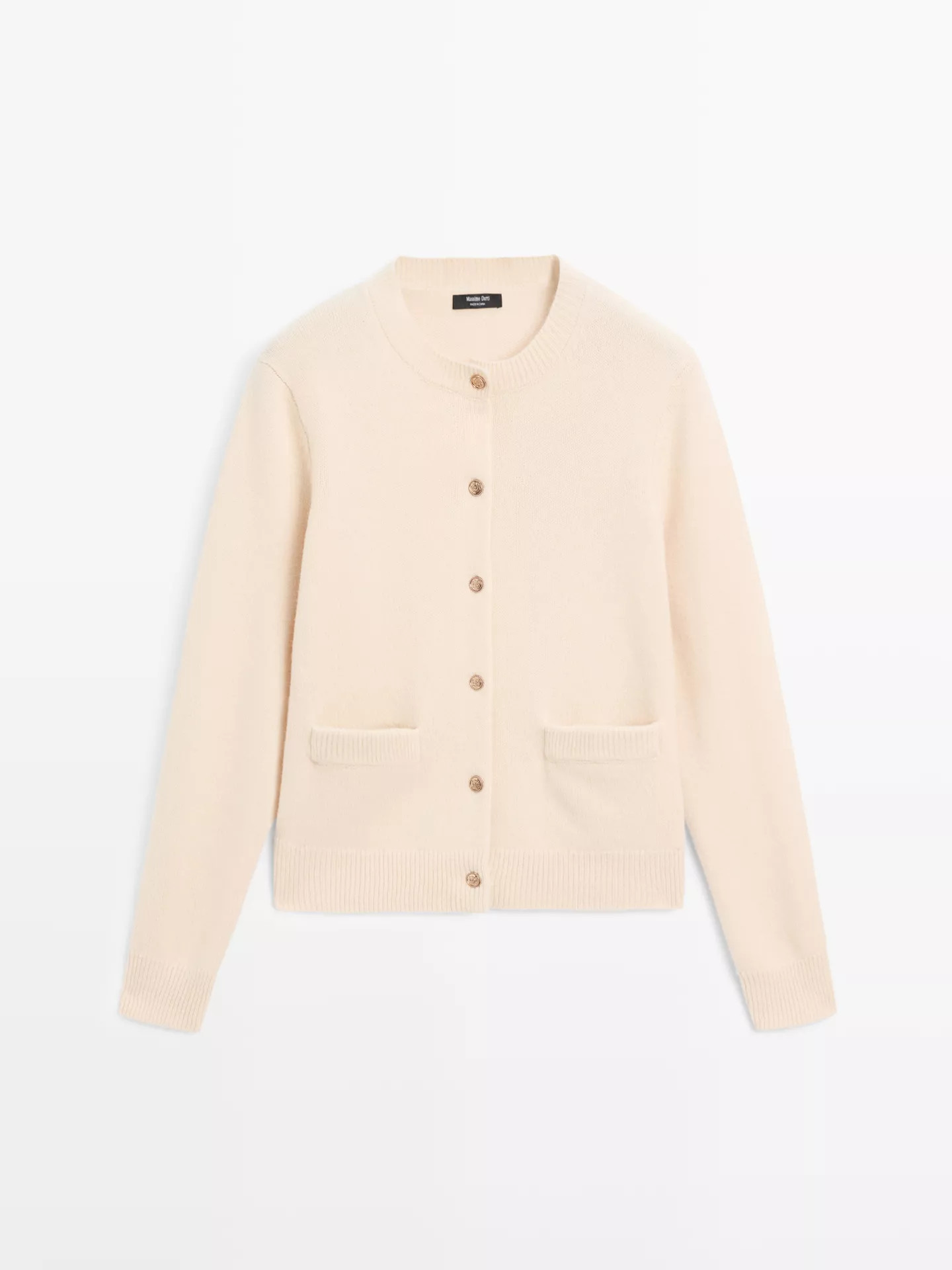 Tricot vest met goudgele knopen | Massimo Dutti NL