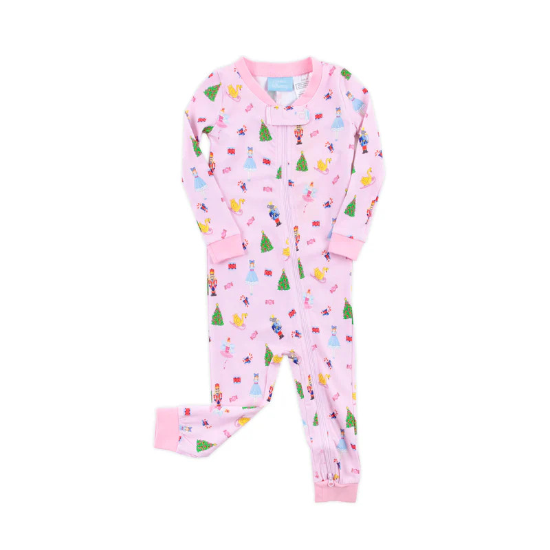 Nutcracker Pink Print Zip Sleeper | Classic Whimsy