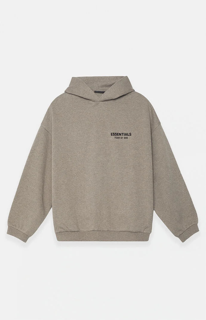Fear of God Essentials Men's Heather Grey Fleece Hoodie - Size Medium | PacSun
