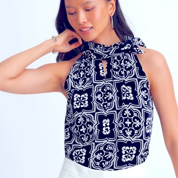 Ann Taylor Tiled Print Sleeveless Top | Poshmark