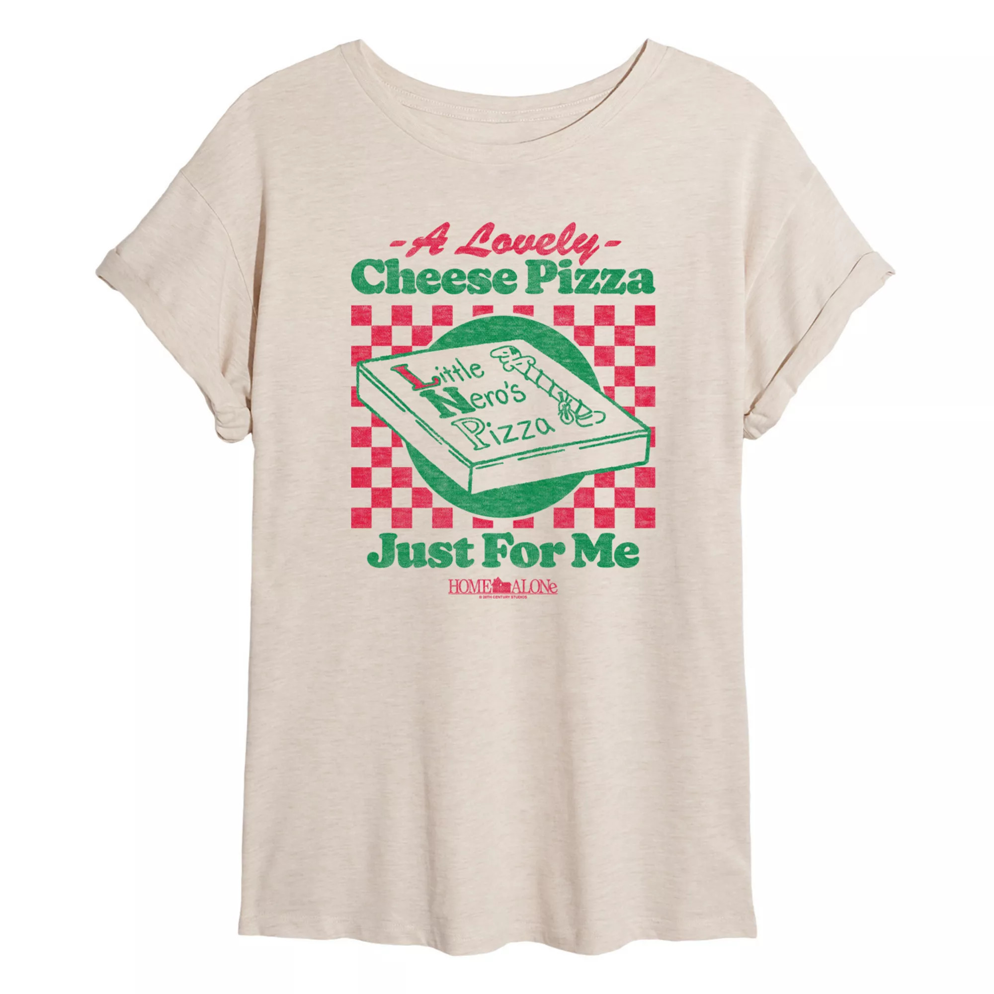 Juniors' Home Alone A Lovely Cheese Pizza Oversized Tee | Kohl's