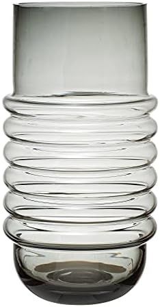 Bloomingville Decorative Round Glass Vase for Flowers Glassware, 11.75", Smoke | Amazon (US)
