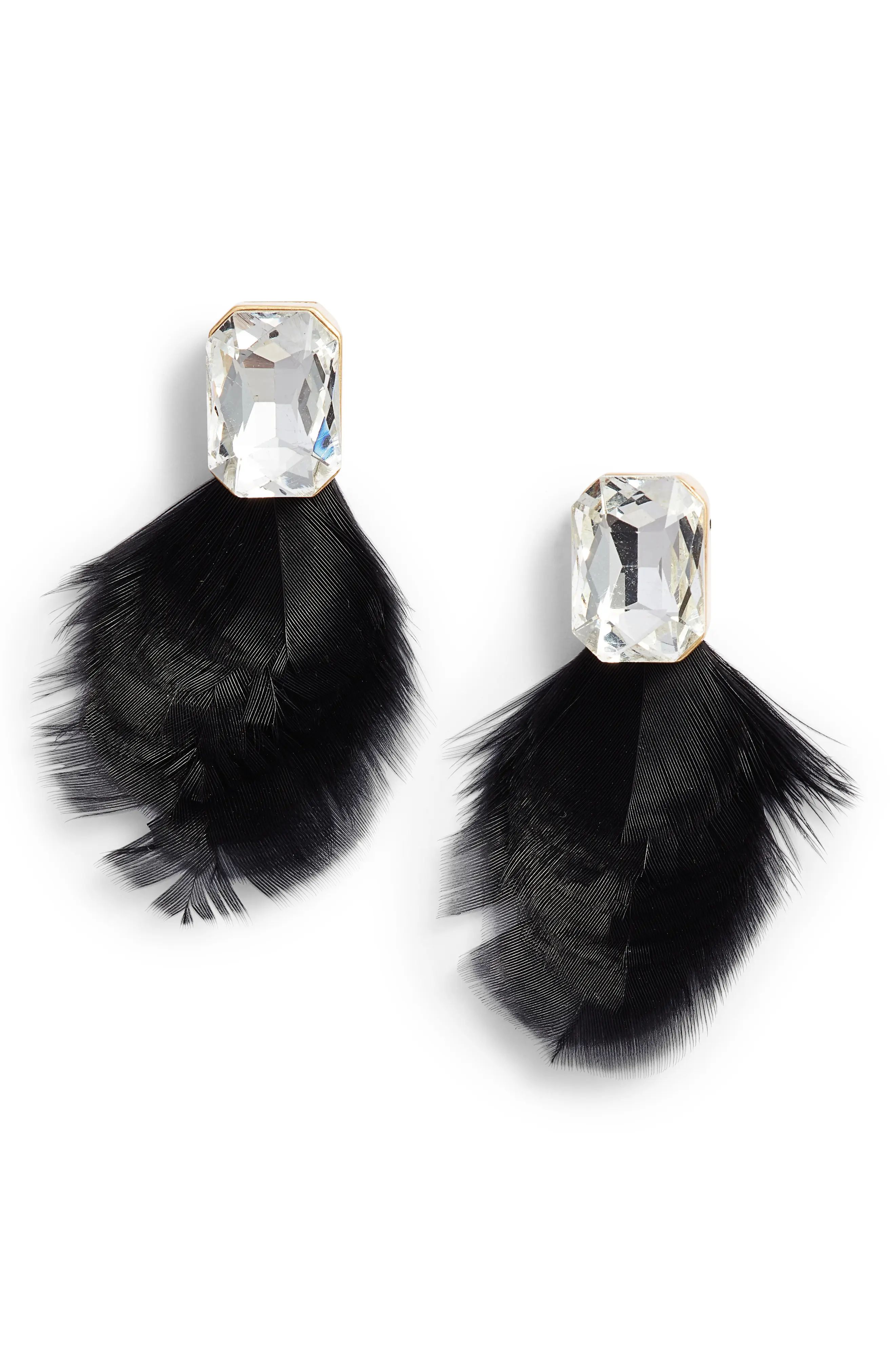 kate spade new york feather drop earrings | Nordstrom