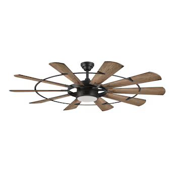 Harbor Breeze Henderson 60-in Matte Black LED Indoor Ceiling Fan with Light Remote (10-Blade) Low... | Lowe's
