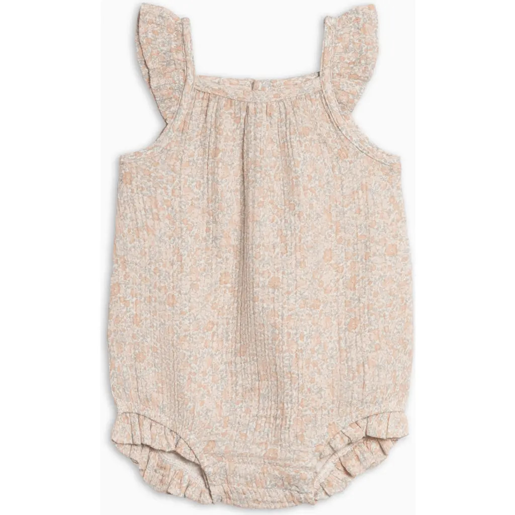 Colroed Organics Organic Muslin Tank Bubble Romper in Belmont Floral at Nordstrom, Size 3-6M | Nordstrom