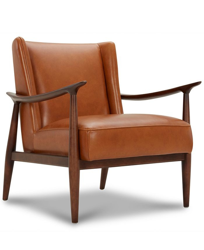 Jollene Leather Winged Accent Chair, Created for Macy's | Macys (US)