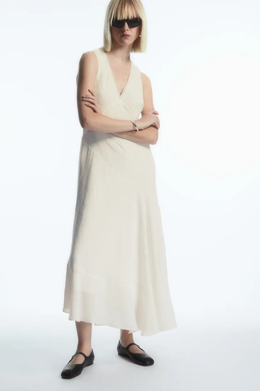 PLEATED LEATHER MARY-JANE BALLET FLATS | COS (EU)