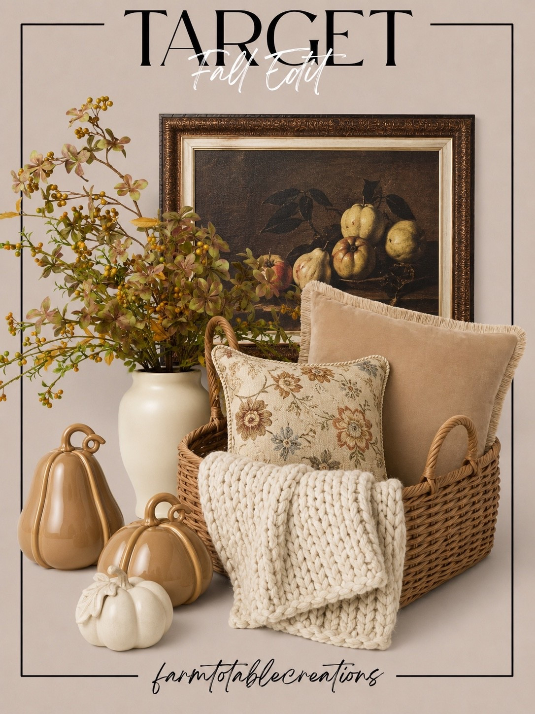 TARGET FALL EDIT

Follow @farmtotablecreations on Instagram for more home finds and styling inspiration.

Warm neutrals, timeless textures, and cozy fall layers—this Target collection makes it easy to create a home that feels elevated all season long. From statement artwork and rich textiles to beautiful seasonal accents, these are the pieces that give your space that designer-inspired look.

#TargetStyle #TargetHome #FallDecor #HomeDecorFinds #NeutralHome

#LTKSeasonal #LTKHome #LTKSaleAlert