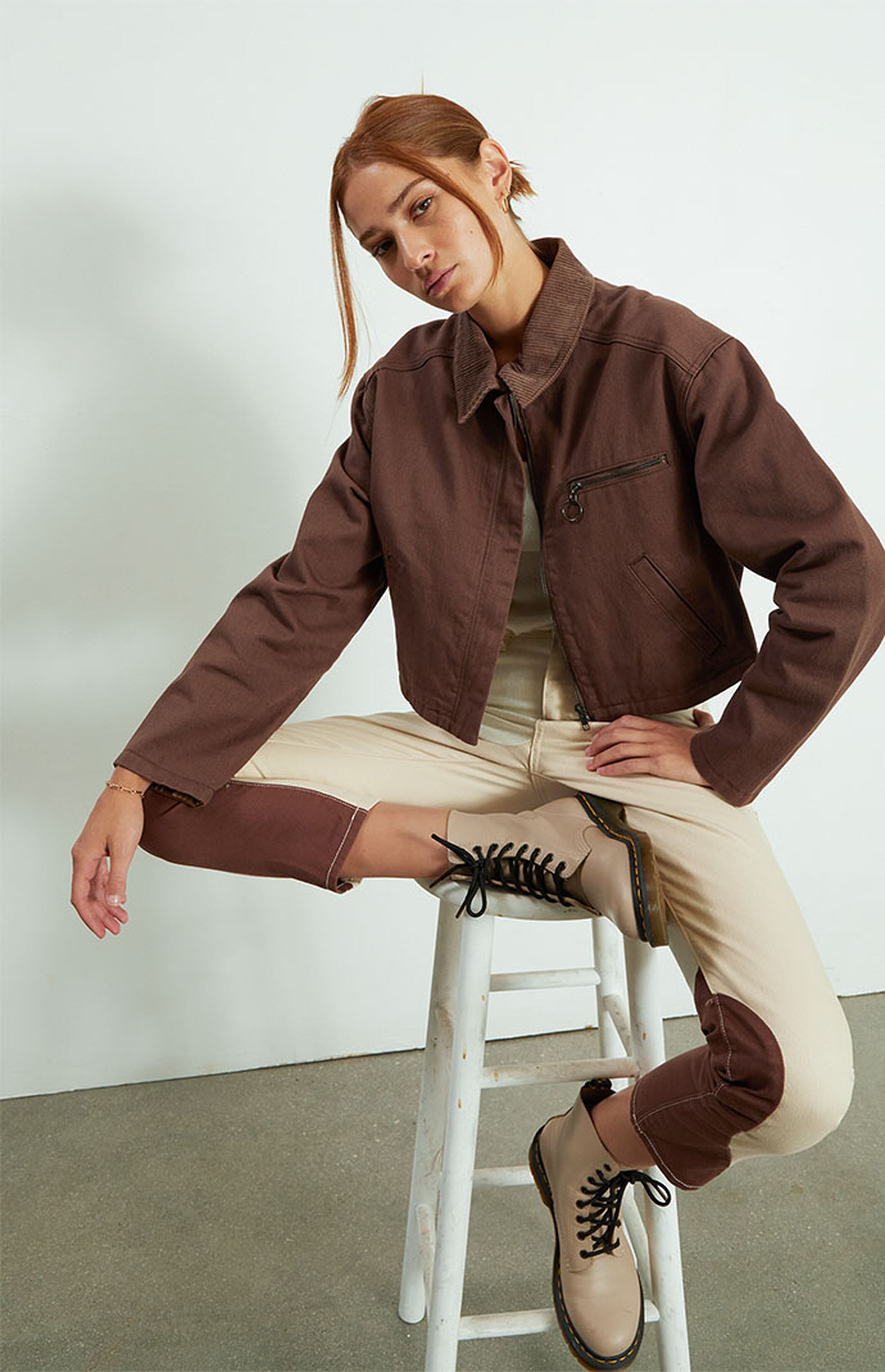 PacSun Brown Cropped Workwear Jacket | PacSun | PacSun