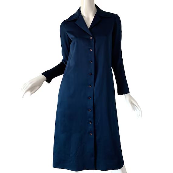 1970s Vintage Halston Dress, Silk Minimalist Mod Dress Medium | Etsy (US)
