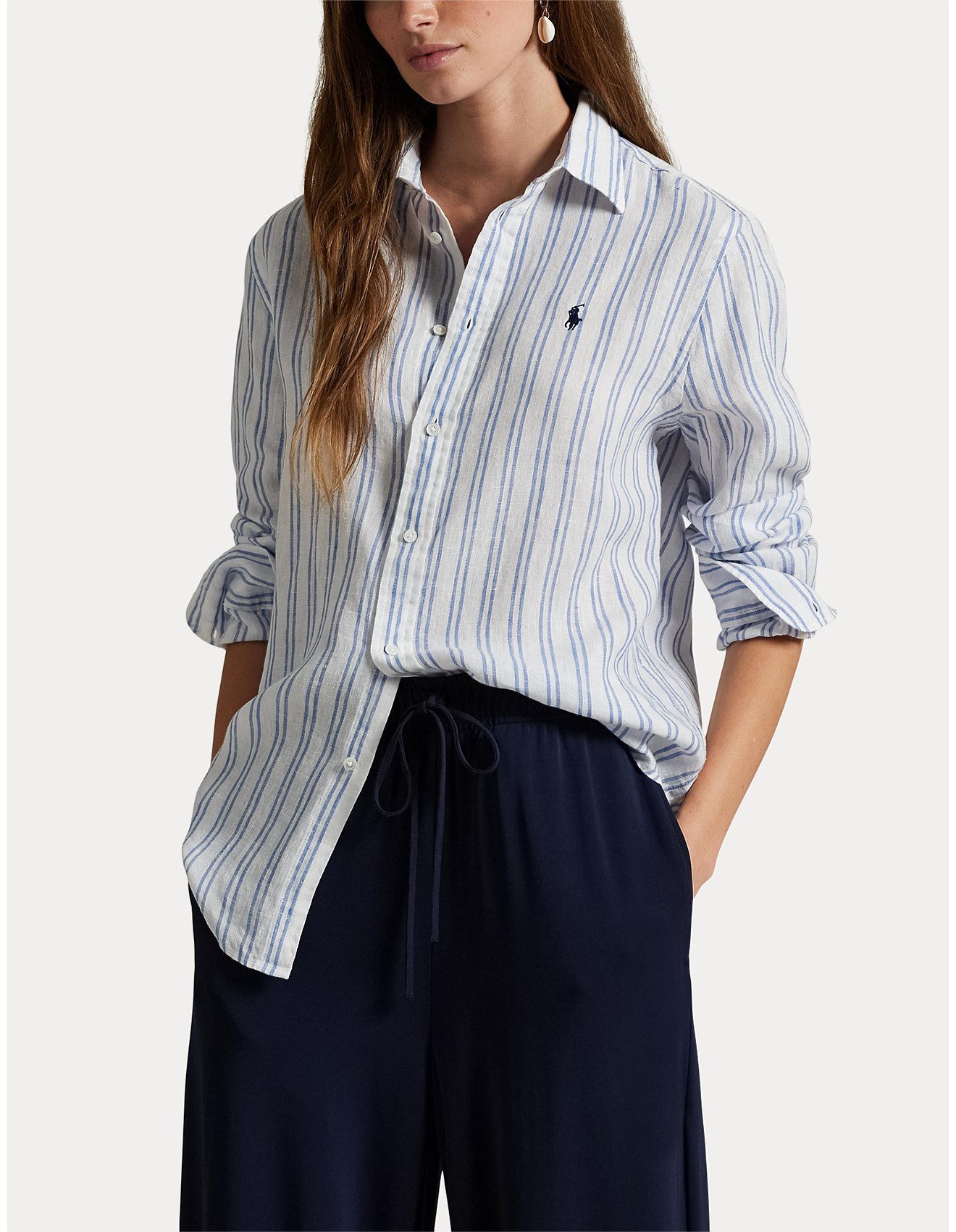 CLASSIC FIT STRIPED LINEN SHIRT | David Jones (Australia & New Zealand)