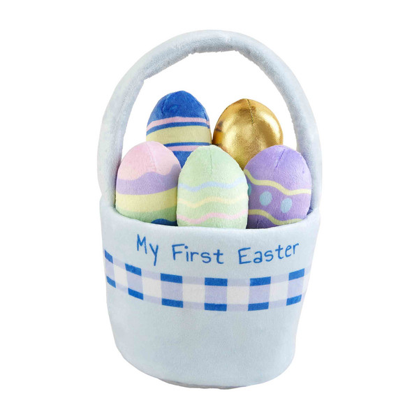 Blue my first easter basket plush set | Mud Pie