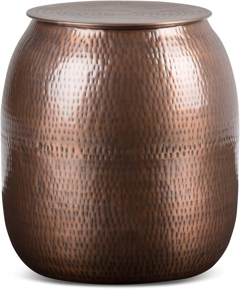 SIMPLIHOME Griffen Contemporary 19 inch Wide Metal Storage Accent Side Table in Antique Copper, F... | Amazon (US)