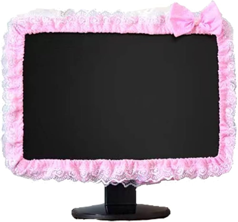 Computer Monitor Cover with Lovely Cute Elastic Pen Pocket Bow-knot TV LCD Screen Monitor Decorat... | Amazon (US)