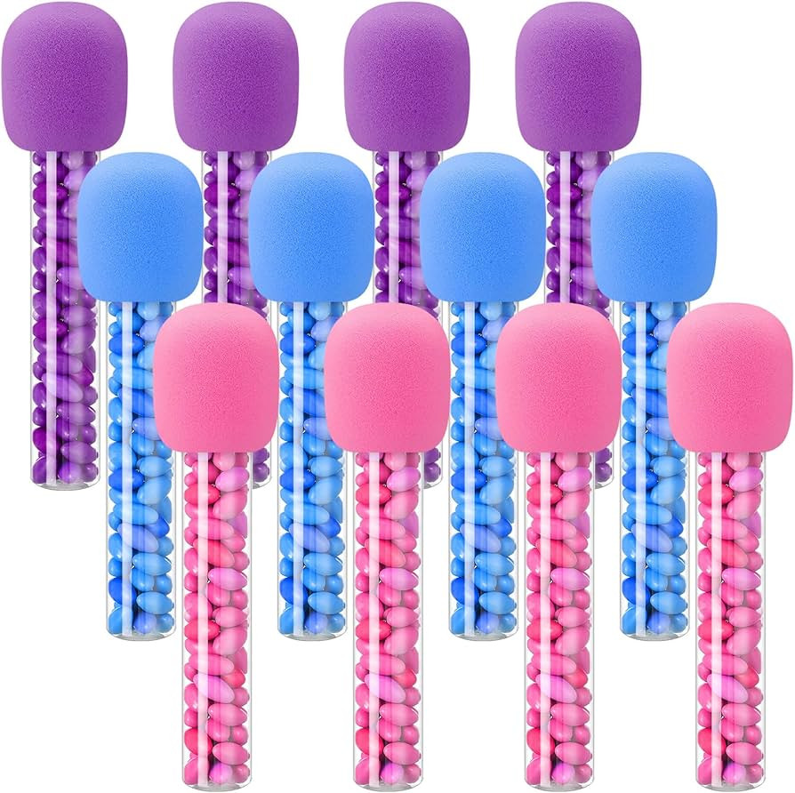 12 Sets Microphone Candy Tubes Karaoke Theme Birthday Party 10'' Fake Prop Microphone Plastic Roc... | Amazon (US)