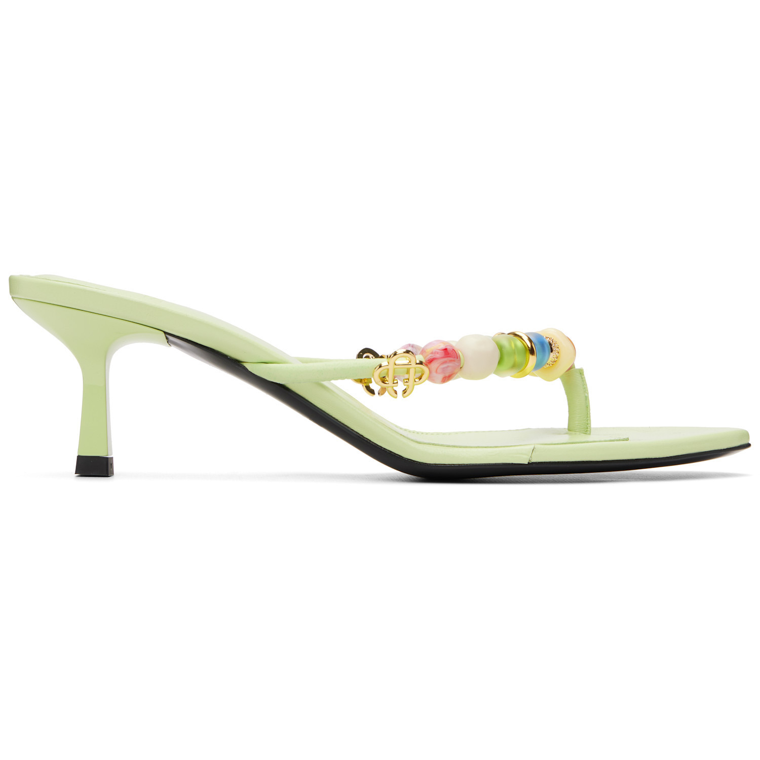 Casablanca Green Beaded Heeled Sandals | SSENSE
