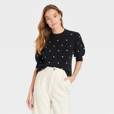 Women's Crewneck Pullover Sweater - Who What Wear™ Polka Dots | Target