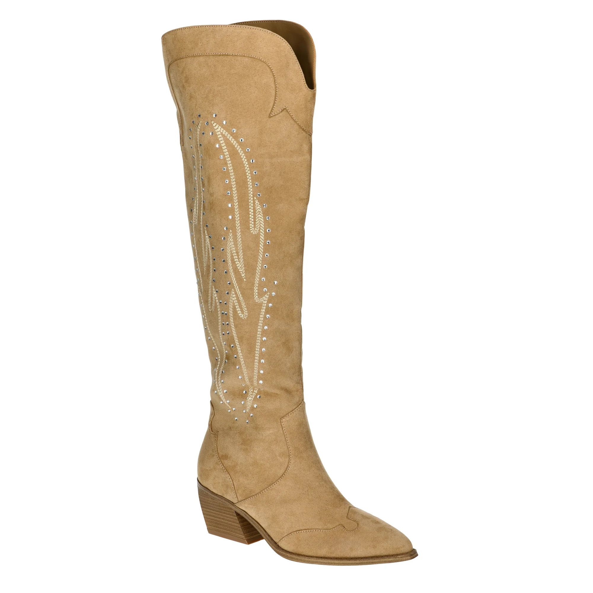 No Boundaries Women's Over the Knee Bling Western Boots | Walmart (US)