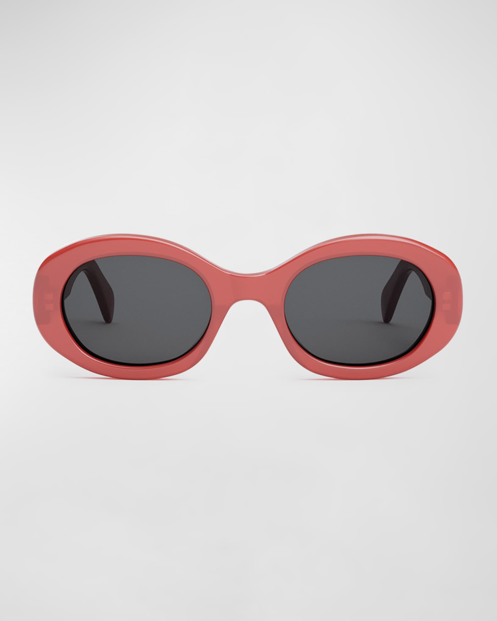 Celine Triomphe Logo Oval Acetate Sunglasses | Neiman Marcus