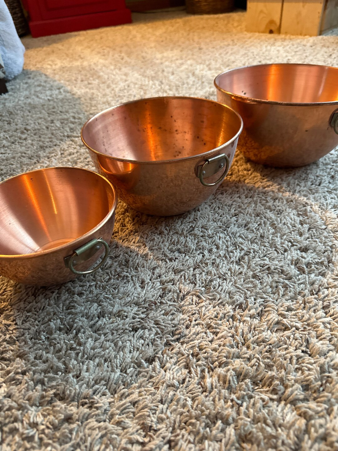Set of Three Copper Mixing Bowls - Etsy | Etsy (US)