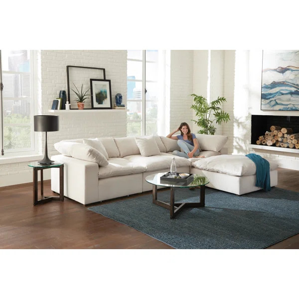 Janeen 141" Wide Reversible Modular Sofa & Chaise with Ottoman | Wayfair North America