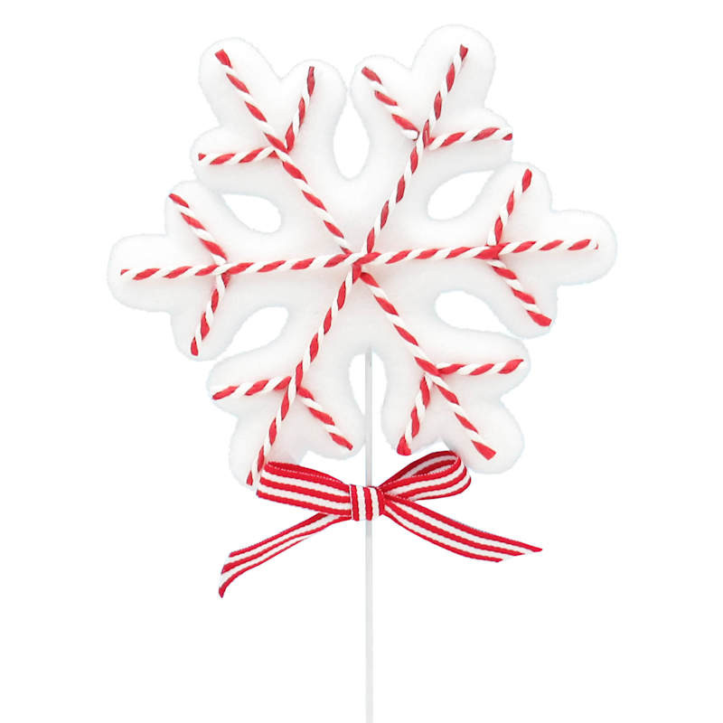 Red & White Snowflake Pick, 11" | At Home
