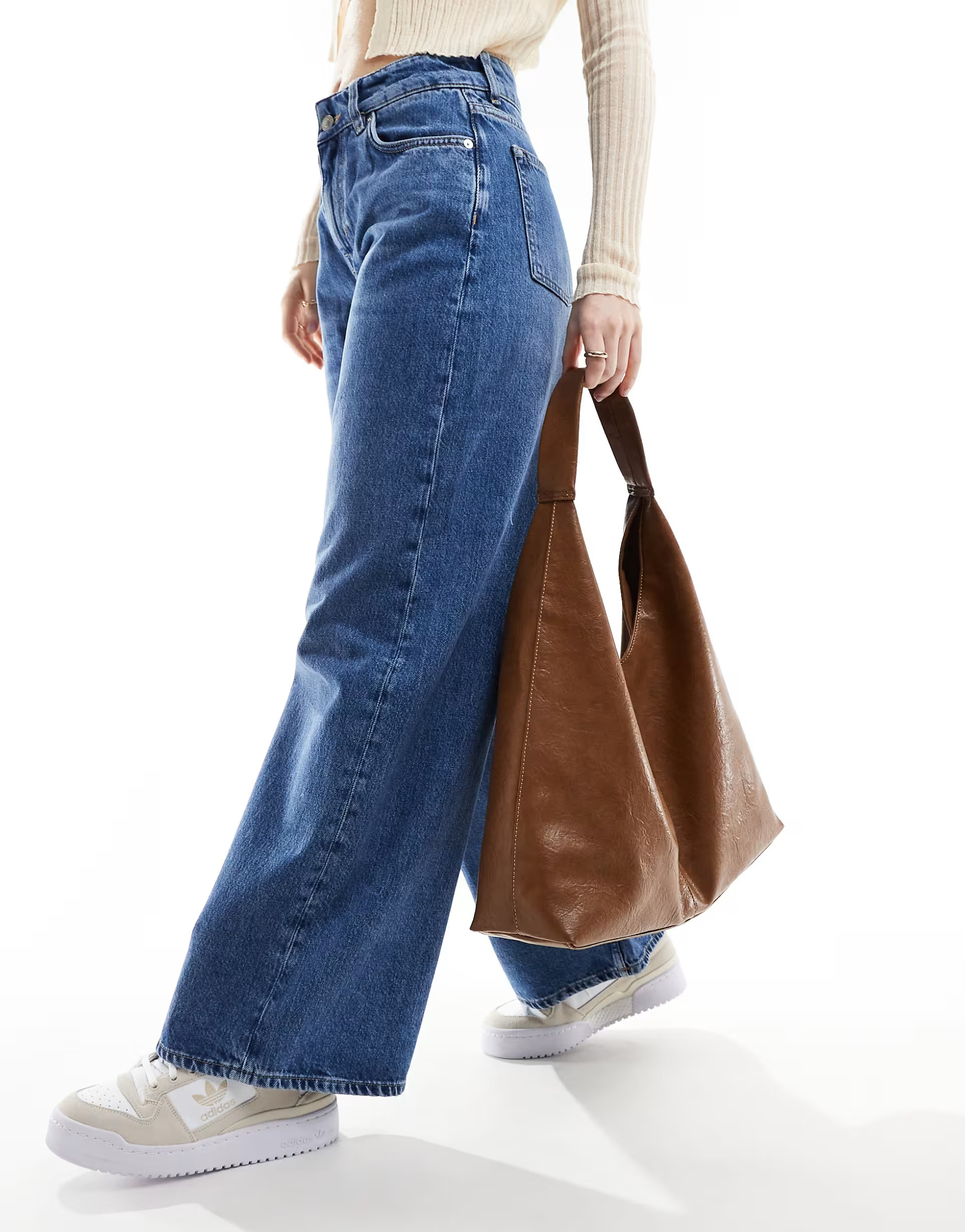 ASOS DESIGN large scoop tote bag in brown | ASOS (Global)