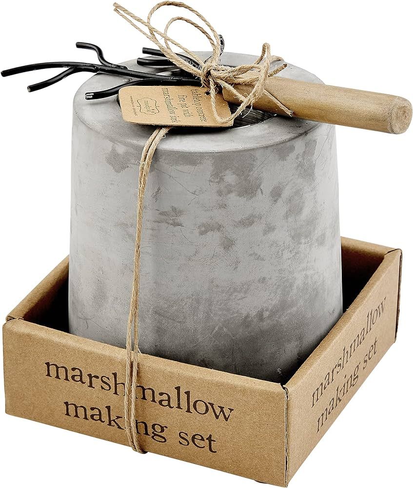 Mud Pie Mini Marshmallow Smore's Roasting Set, Pit 4" x 4" Dia | Skewer 5 3/4" | Amazon (US)