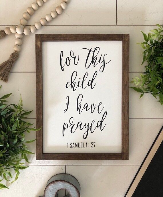 For this child I have prayed wooden sign / nursery decor  / handmade / farmhouse sign / wall deco... | Etsy (US)
