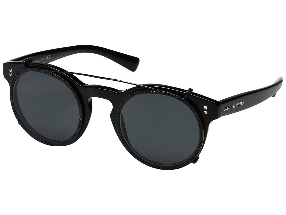 Valentino - VA 4009CB (Black/Grey) Fashion Sunglasses | Zappos