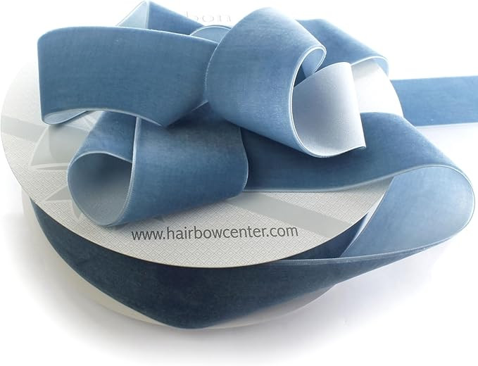 2" Velvet Ribbon Antique Blue 5 Yards HairBow Center | Amazon (US)