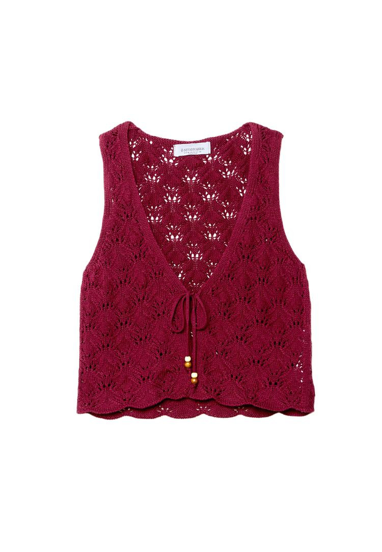 Crochet vest with drawstrings | Stradivarius (UK)