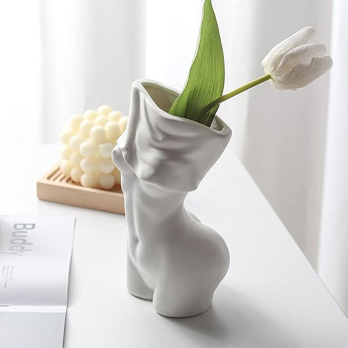 Body Vase Female Form,White Ceramic Vase Unique Undressing,Female Body Vase Modern Curve Art Body... | Amazon (US)