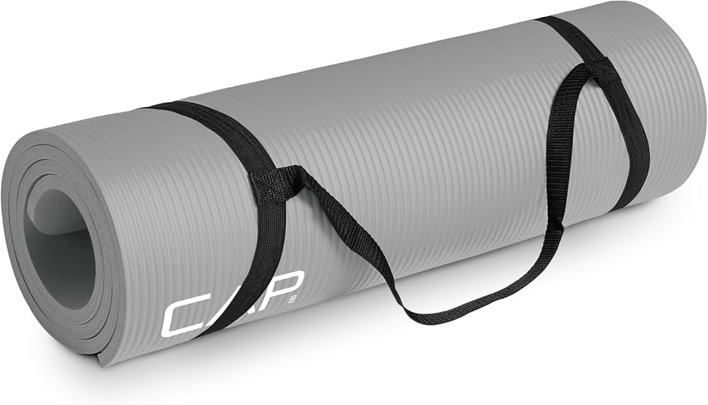CAP Barbell 1/2-Inch High Density Exercise Yoga Mat with Strap | Multiple Options | Amazon (US)