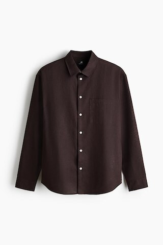 H & M - Relaxed-Fit Linen-Blend Shirt - Brown | H&M (US + CA)