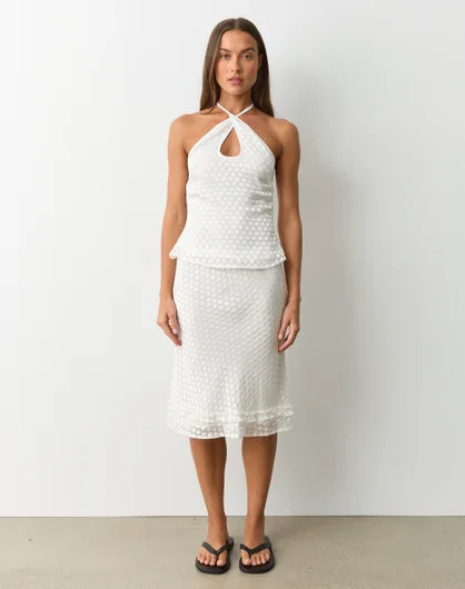 Polka Dot Ruffle Midi Skirt | Glassons (Australia)