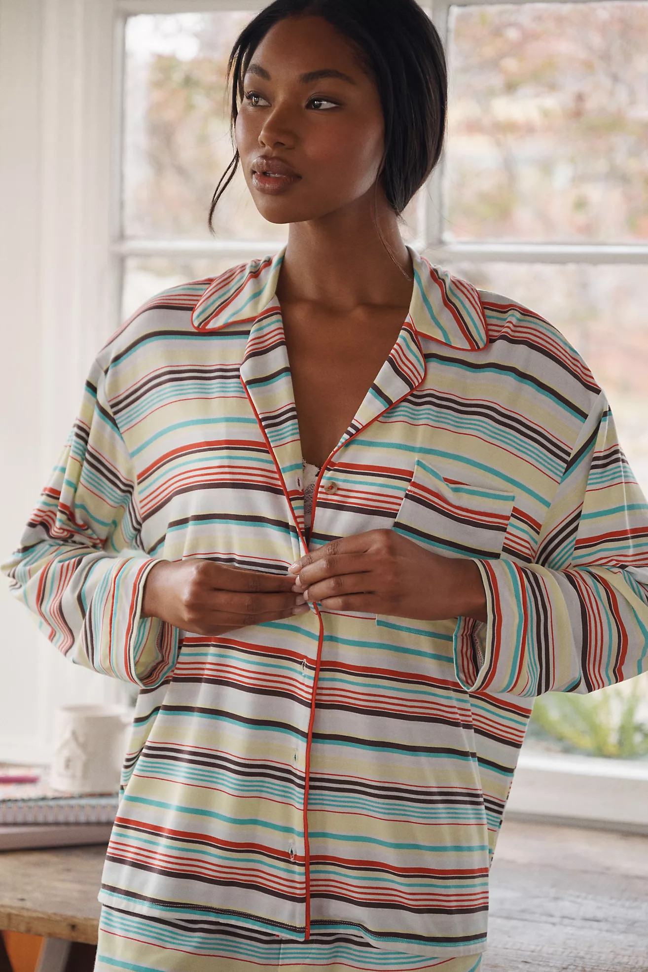 The LyreBird ModaLuxe Long-Sleeve Pajama Shirt | Anthropologie (US)