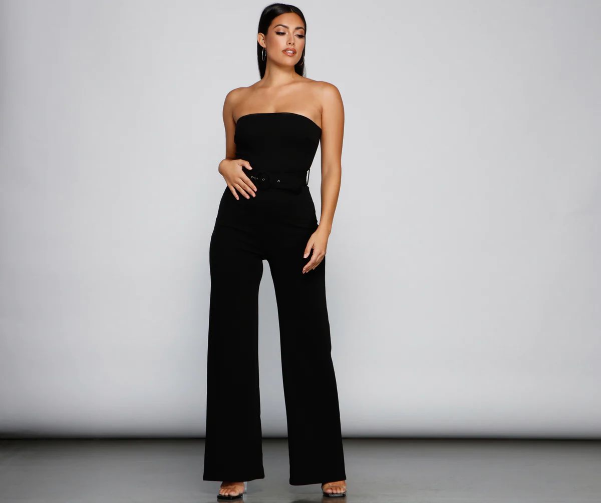 Bold And Belted Sleeveless Jumpsuit | Windsor Stores