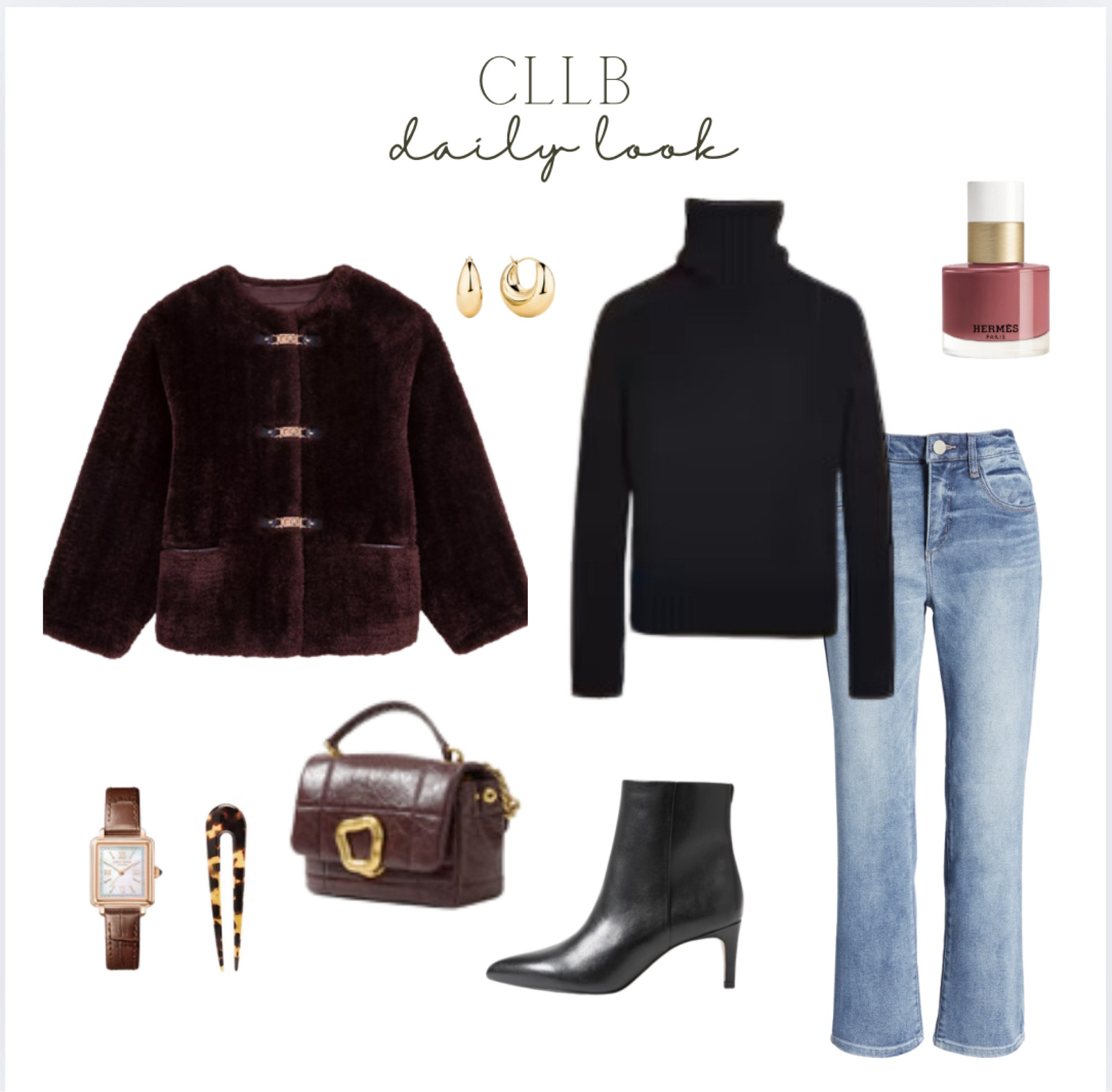 Daily Look: the softest, furriest coat,  a timeless turtleneck, an it bag in this season’s it color (brown), and my favorite new moody nail polish.   All elevated, of course ✨ 

#LTKHoliday #LTKCyberWeek #LTKStyleTip