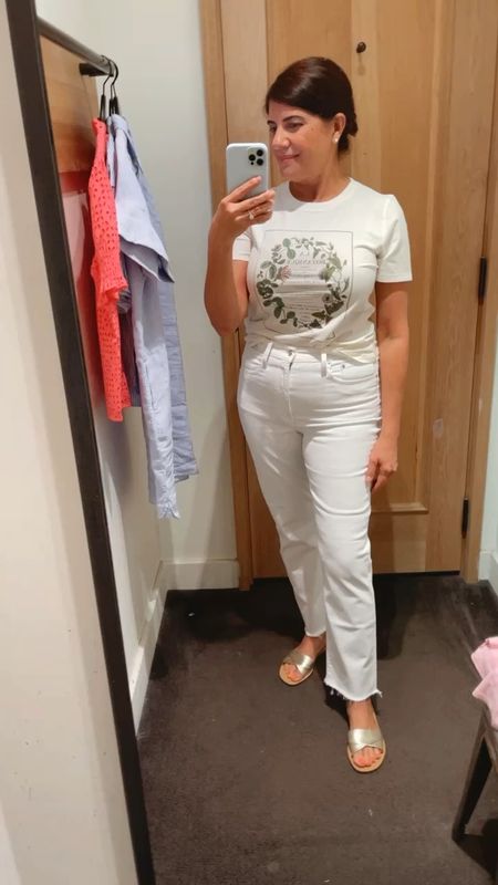 Love wearing these graphic tees in the spring with boyfriend jeans. Both fit TTS and on sale for 40% off

#LTKunder100 #LTKstyletip #LTKsalealert