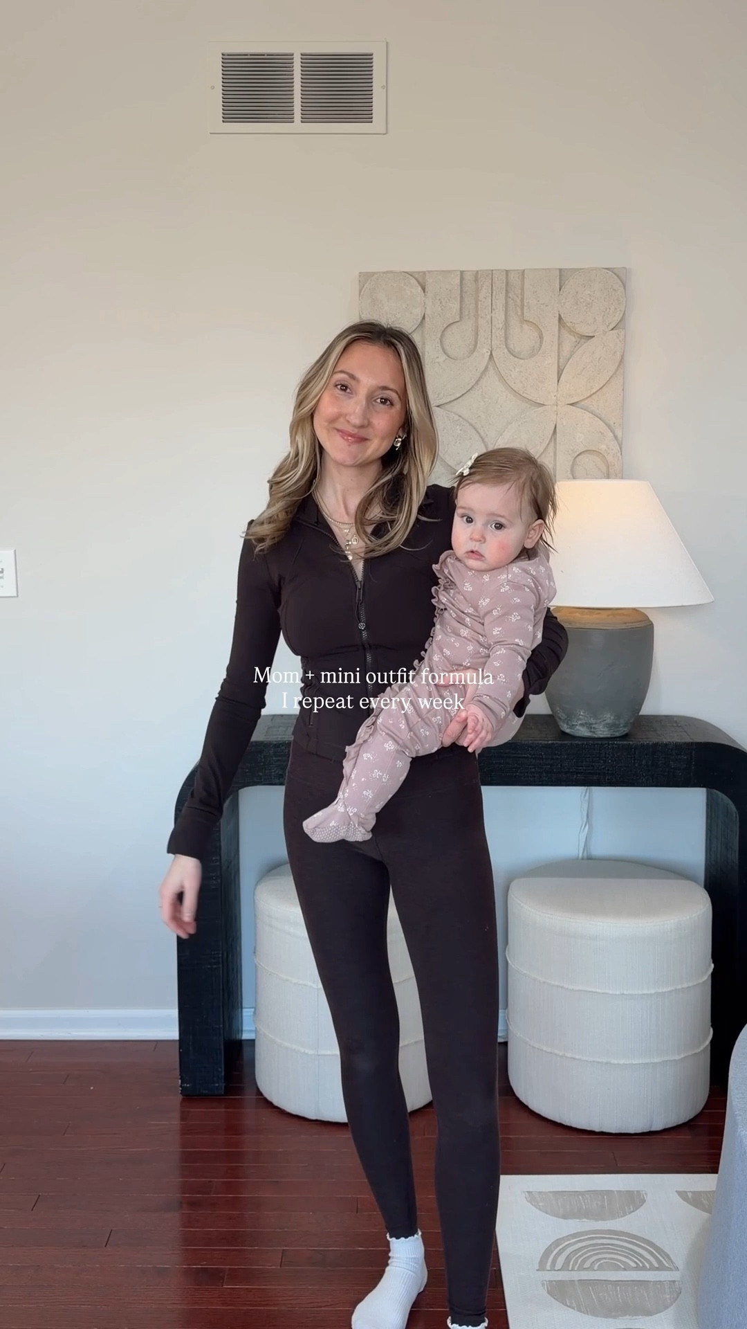 Mama + mini outfits 🫶🏼 wearing size 2 in the define jacket and she’s wearing 12-18 month