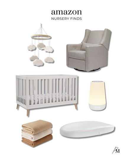 Amazon nursery finds. I love this neutral rocker and crib perfect for a gender neutral nursery. 

#LTKHome #LTKBaby #LTKStyleTip