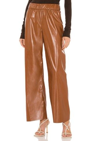 Enza Costa Vegan Leather High Waist Pant in Cognac from Revolve.com | Revolve Clothing (Global)