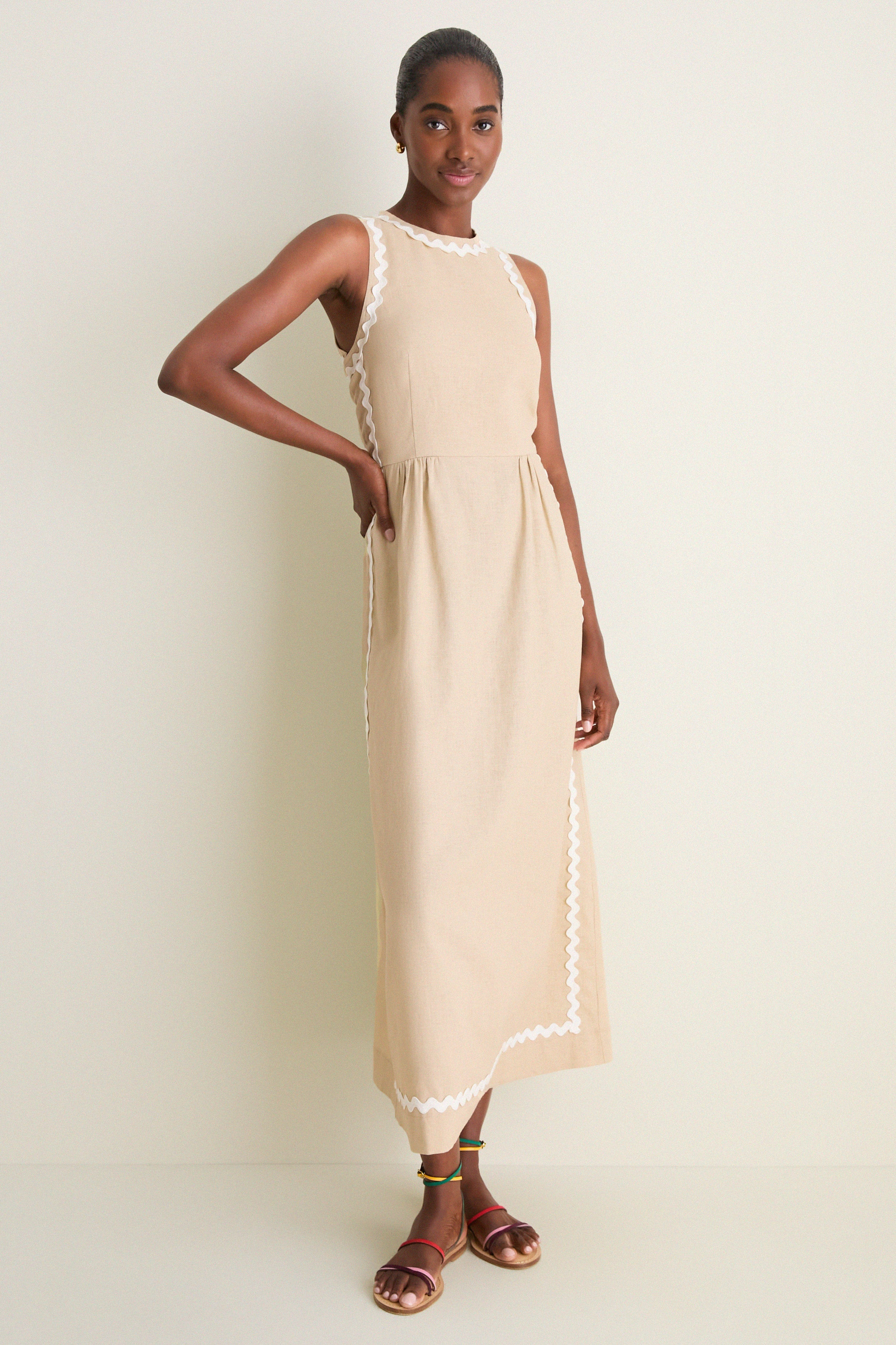 Sand Ric Rac Tie Brocks Dress | Tuckernuck (US)