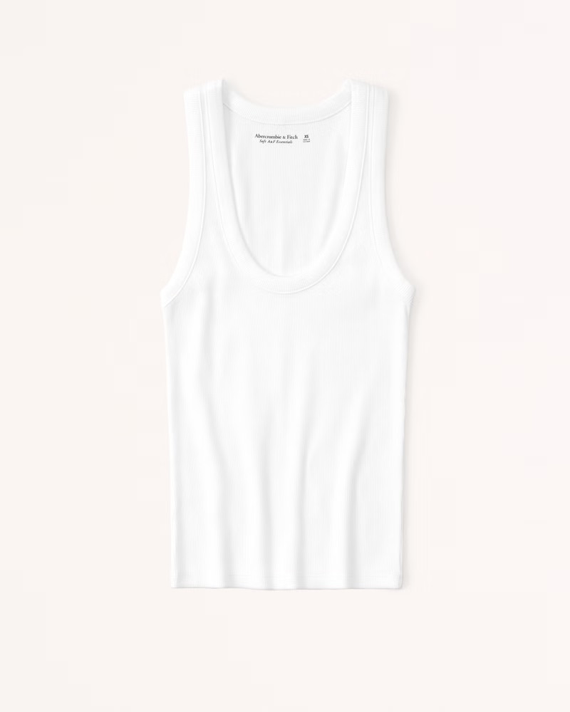 Women's Essential Rib Tuckable Scoopneck Tank | Women's Tops | Abercrombie.com | Abercrombie & Fitch (US)